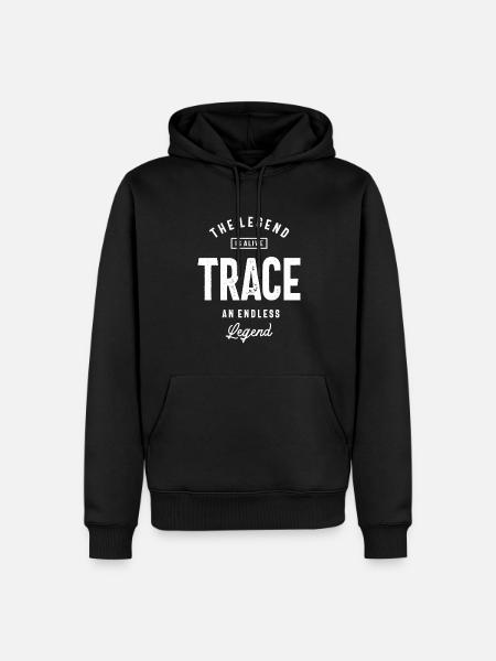 Trace Personalized Name - Men’s Premium Organic Hoodie - black
