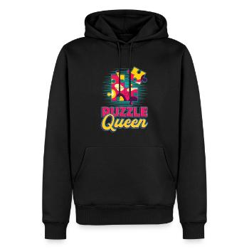 Puzzle Queen, jeu de réflexion - Sweat à capuche Premium bio Homme - noir - Devant - Nico (187cm)