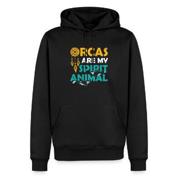 Der Orca Ist Mein Seelentier, Wal, Orca. - Männer Premium Bio Hoodie - Schwarz - Vorne - Nico (187cm)