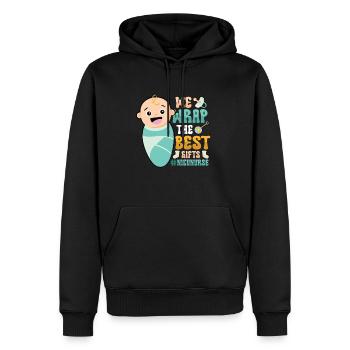 We wrap the best gifts - Men’s Premium Organic Hoodie - black - Front - Nico (187cm)
