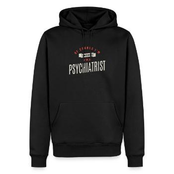 Psychiatre Profession Travailleur d’anniversaire - Sweat à capuche Premium bio Homme - noir - Devant - Nico (187cm)