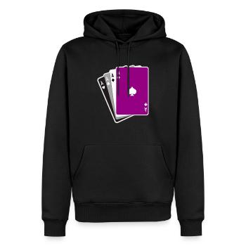 Asexuell Karten Flagge - Männer Premium Bio Hoodie - Schwarz - Vorne - Nico (187cm)