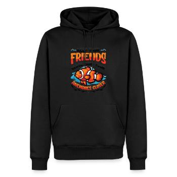 Drôle de jeu de mots anémones poisson-clown - Sweat à capuche Premium bio Homme - noir - Devant - Nico (187cm)