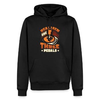 Echte Männer Verwenden Drei Pedale Auto Schalten - Männer Premium Bio Hoodie - Schwarz - Vorne - Nico (187cm)