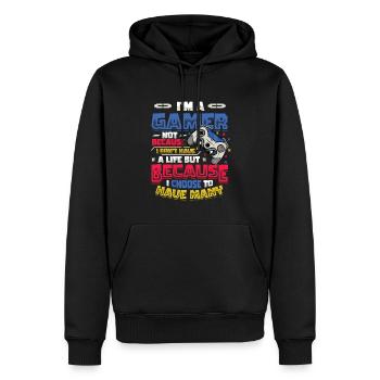 Gamers Have Many Lives Video Games Boys Play - Men’s Premium Organic Hoodie - black - Front - Nico (187cm)