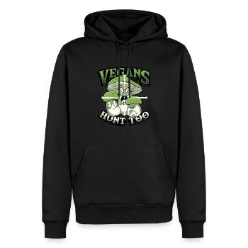 Veganer Jagen Zu Pilzjagd - Männer Premium Bio Hoodie - Schwarz - Vorne - Nico (187cm)