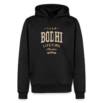 Team Bodhi Nom personnalisé du membre à vie - Sweat à capuche Premium bio Homme - noir - Devant - Nico (187cm)