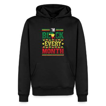 Ich Bin Schwarz Jeden Monat Schwarze Geschichte - Männer Premium Bio Hoodie - Schwarz - Vorne - Nico (187cm)