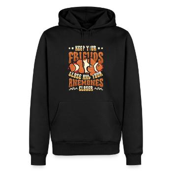 Lustiges Wortspiel Clownfisch Anemonen - Männer Premium Bio Hoodie - Schwarz - Vorne - Nico (187cm)