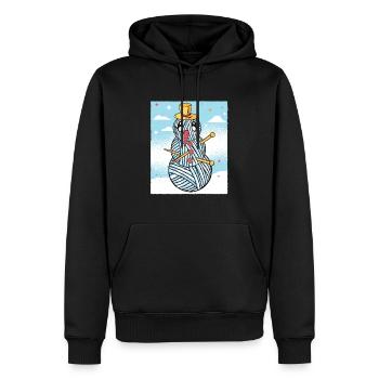 Garn Schneemann Nähen Stricken Häkeln - Männer Premium Bio Hoodie - Schwarz - Vorne - Nico (187cm)