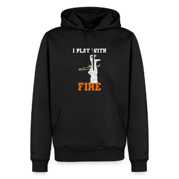 I Play With Fire Feuerkünstlerin Feuerartistin - Männer Premium Bio Hoodie - Schwarz - Vorne - Nico (187cm)