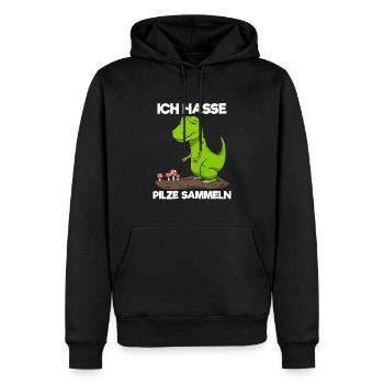 Ich Hasse Pilze Sammeln Dinosaurier Pilzsammler - Männer Premium Bio Hoodie - Schwarz - Vorne - Nico (187cm)