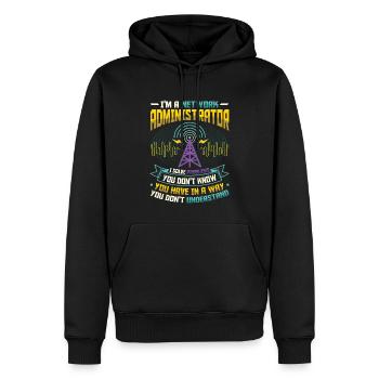 Résoudre les problèmes de l'administrateur réseau du support informatique - Sweat à capuche Premium bio Homme - noir - Devant - Nico (187cm)