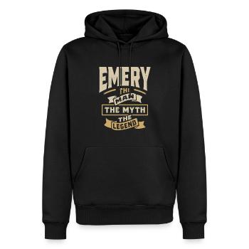 Emery Personalized Name - Men’s Premium Organic Hoodie - black - Front - Nico (187cm)