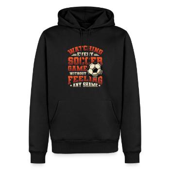Jedes Fußballspiel Sehen, Ohne Etwas Zu Spüren - Männer Premium Bio Hoodie - Schwarz - Vorne - Nico (187cm)
