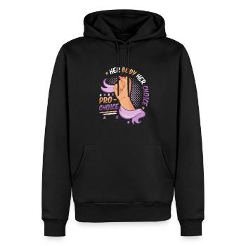 Son corps, son choix, Pro Choice, Droit des femmes - Sweat à capuche Premium bio Homme - noir - Devant - Nico (187cm)