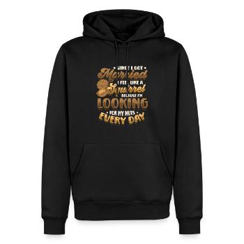 Pauvre mari - Sweat à capuche Premium bio Homme - noir - Devant - Nico (187cm)