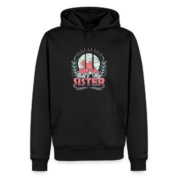 Das Ist Meine Schwester,Bruder-schwester-fußball - Männer Premium Bio Hoodie - Schwarz - Vorne - Nico (187cm)