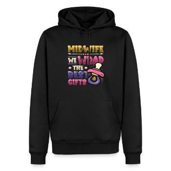 Hebamme Wir Verpacken Die Besten Geschenke - Männer Premium Bio Hoodie - Schwarz - Vorne - Nico (187cm)
