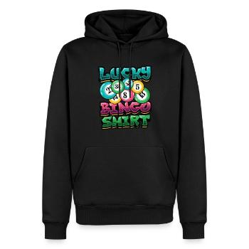 Bingo chanceux - Sweat à capuche Premium bio Homme - noir - Devant - Nico (187cm)