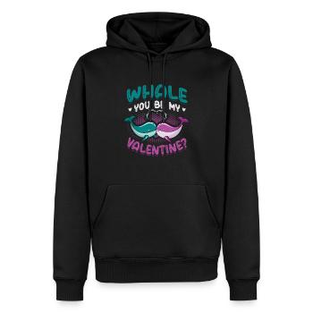 Whale You Be My Valentine Matching Couple - Sweat à capuche Premium bio Homme - noir - Devant - Nico (187cm)