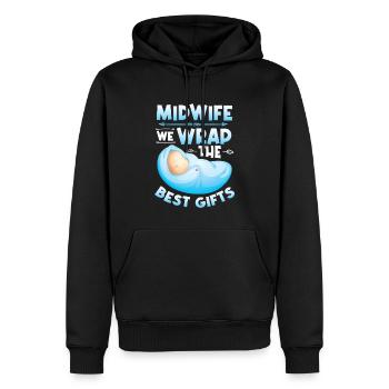Hebamme Wir Verpacken Die Besten Geschenke - Männer Premium Bio Hoodie - Schwarz - Vorne - Nico (187cm)