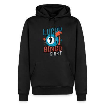 Bingo chanceux - Sweat à capuche Premium bio Homme - noir - Devant - Nico (187cm)