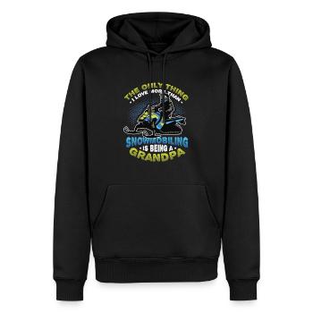Motoneige Grand-père Motoneige - Sweat à capuche Premium bio Homme - noir - Devant - Nico (187cm)