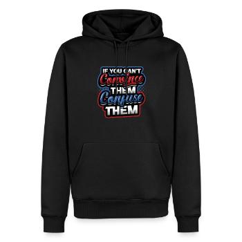Debating Team, Confuse, Debating - Men’s Premium Organic Hoodie - black - Front - Nico (187cm)