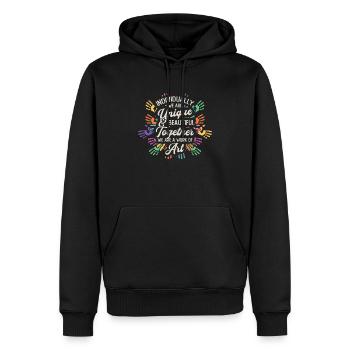 Ensemble, nous sommes une œuvre d’art, enseignante préscolaire - Sweat à capuche Premium bio Homme - noir - Devant - Nico (187cm)