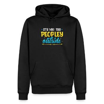 Es Ist Viel Zu Volkstümlich, Außerhalb - Männer Premium Bio Hoodie - Schwarz - Vorne - Nico (187cm)