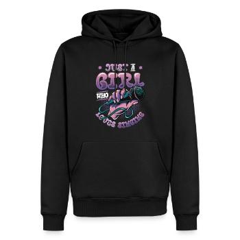 Juste une fille qui aime chanter, chanteuse de chorale - Sweat à capuche Premium bio Homme - noir - Devant - Nico (187cm)