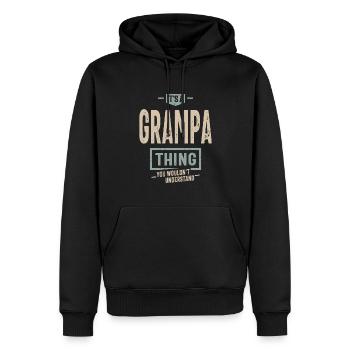 Mens It's a Grampa Thing Funny Dad Grandpa - Men’s Premium Organic Hoodie - black - Front - Nico (187cm)