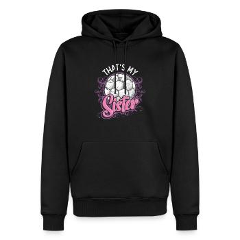 Das Ist Meine Schwester Bruder-schwester-fußball - Männer Premium Bio Hoodie - Schwarz - Vorne - Nico (187cm)