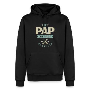 If Pap Can't Fix It - Dad and Grandpa - Men’s Premium Organic Hoodie - black - Front - Nico (187cm)