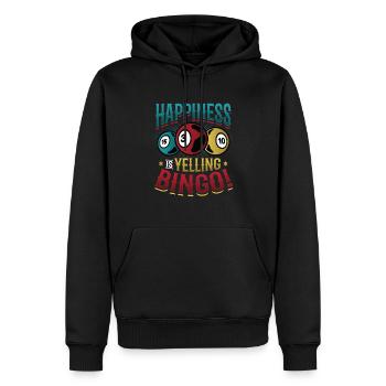 Glück Ist Schreiendes Bingo - Männer Premium Bio Hoodie - Schwarz - Vorne - Nico (187cm)