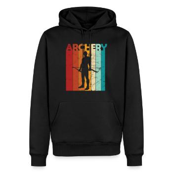 Bogenschießen farbiges wort bogen schißesport - Männer Premium Bio Hoodie - Schwarz - Vorne - Nico (187cm)