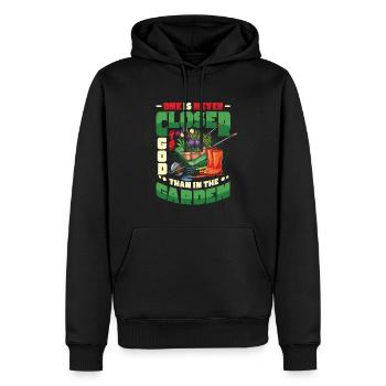Vous n’êtes jamais plus proche de Dieu que dans le jardin - Sweat à capuche Premium bio Homme - noir - Devant - Nico (187cm)