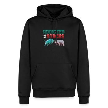 Accro aux actions, Bull Bear Stock Market - Sweat à capuche Premium bio Homme - noir - Devant - Nico (187cm)