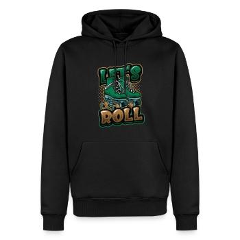 Let's Roll, Roller Blade Skating, Roller Skating - Men’s Premium Organic Hoodie - black - Front - Nico (187cm)