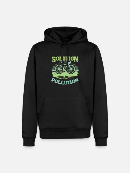 Polution Solution Environmental Protection Cycling - Men’s Premium Organic Hoodie - black