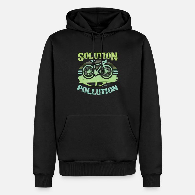 Polution Solution Environmental Protection Cycling - Men’s Premium Organic Hoodie - black