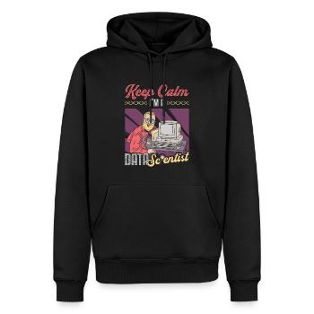Ruhe Bewahren, Ich Bin Ein Datenwissenschaftler - Männer Premium Bio Hoodie - Schwarz - Vorne - Nico (187cm)
