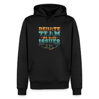 Équipe de débat, nous avons des problèmes - Sweat à capuche Premium bio Homme - noir - Devant - Nico (187cm)