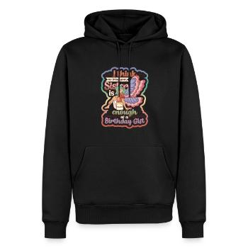 Que je sois ta sœur est un cadeau - Sweat à capuche Premium bio Homme - noir - Devant - Nico (187cm)