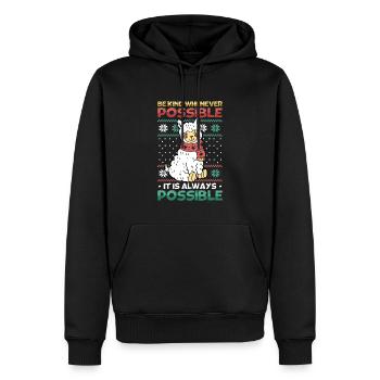 Be Kind Christmas Message - Männer Premium Bio Hoodie - Schwarz - Vorne - Nico (187cm)