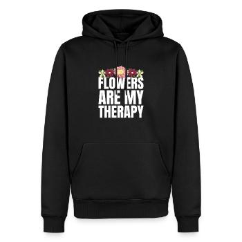 Flowers Are My Therapy Gärtner Florist - Männer Premium Bio Hoodie - Schwarz - Vorne - Nico (187cm)