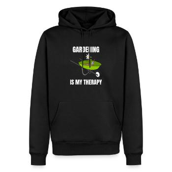 Gardening Is My Therapy Gärtner - Männer Premium Bio Hoodie - Schwarz - Vorne - Nico (187cm)