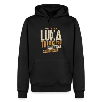 It's a Luka Thing Personalized Name - Men’s Premium Organic Hoodie - black - Front - Nico (187cm)