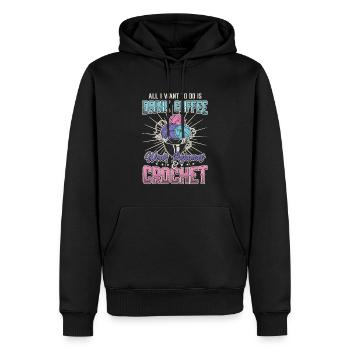 Kaffee-pyjamas Und Häkeln - Love Crocheting - Männer Premium Bio Hoodie - Schwarz - Vorne - Nico (187cm)